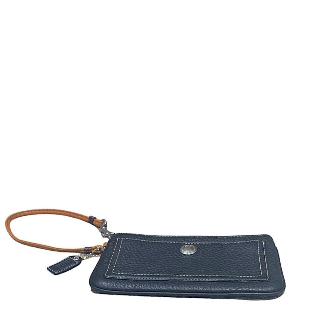 COACH Black Leather Zip Close Wristlet Wallet - Picture 5 of 9